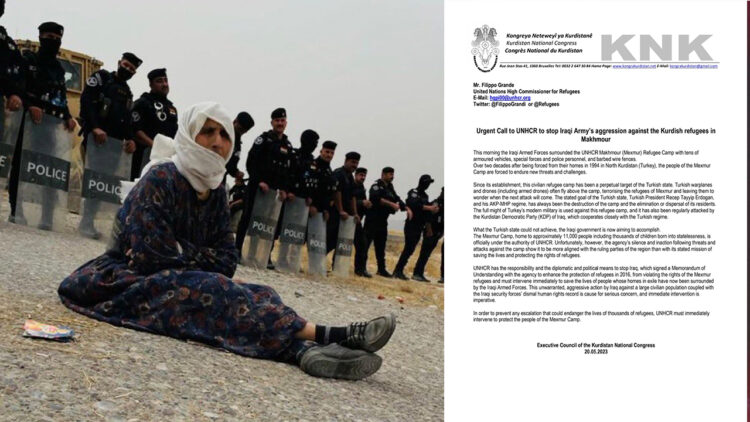KNK urgently calls on UNHCR to stop Iraqi aggression against Kurdish refugees in Makhmour camp