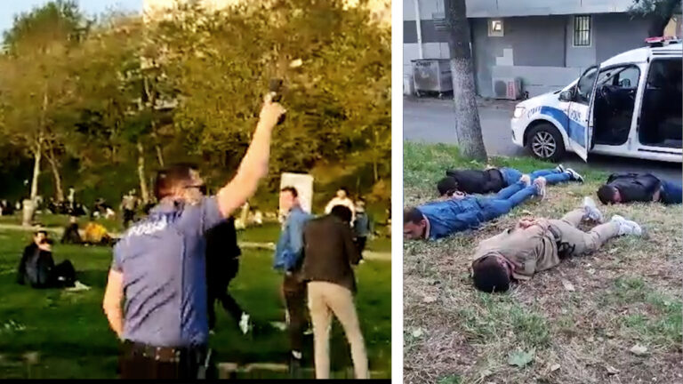 Outrage as Turkish police play victory march to Kurds handcuffed on ground
