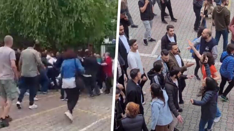 Reports of pro-government groups crowding polling stations as Turkey’s voting window closes