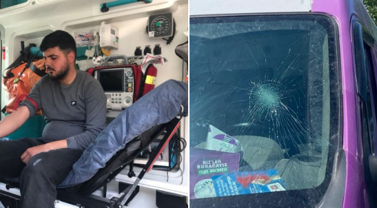 Green Left Party’s campaign vehicle attacked by racists in Turkey