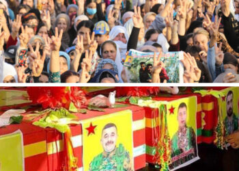 Thousands mourn fallen SDF fighters after Turkish drone strike in Kurdish-led northern Syria