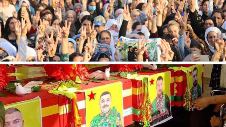 Thousands mourn fallen SDF fighters after Turkish drone strike in Kurdish-led northern Syria