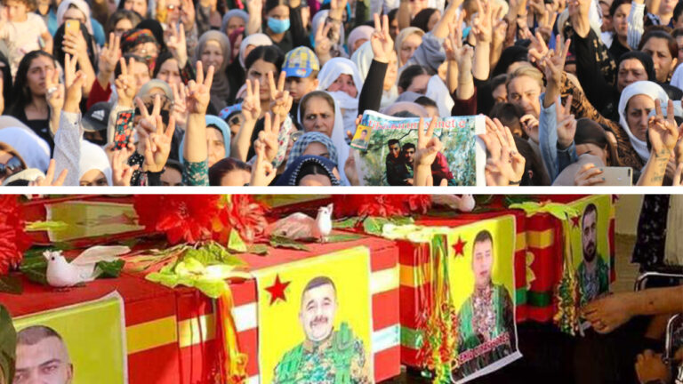 Thousands mourn fallen SDF fighters after Turkish drone strike in Kurdish-led northern Syria