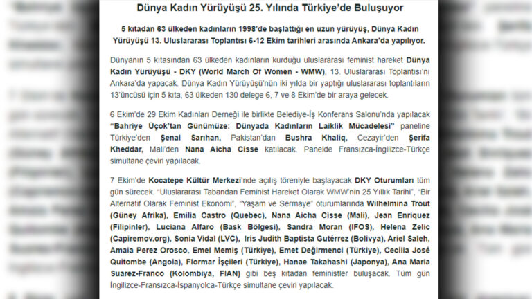 International women’s movement celebrates 25th anniversary with global meeting in Ankara