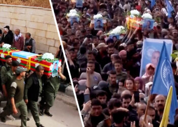 Thousands mourn fallen Asayish members amid Turkish bombardment of North and East Syria