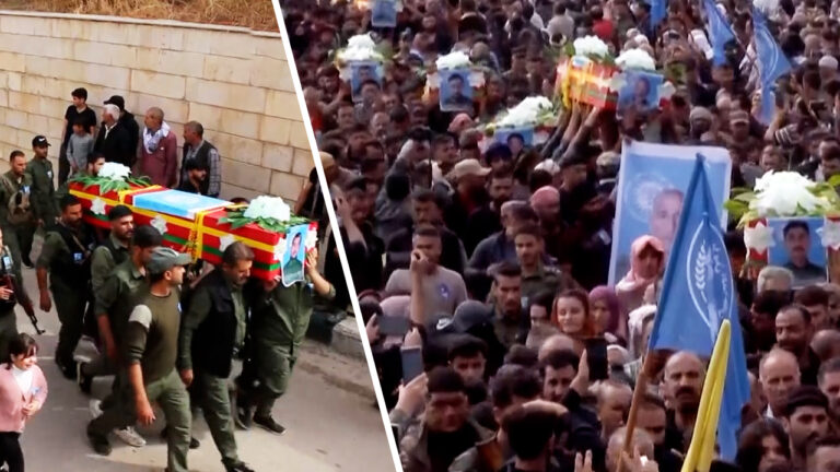Thousands mourn fallen Asayish members amid Turkish bombardment of North and East Syria