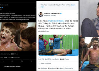 Tweet falsely attributing phosphorus injuries to Israeli action deleted by Turkish journalist