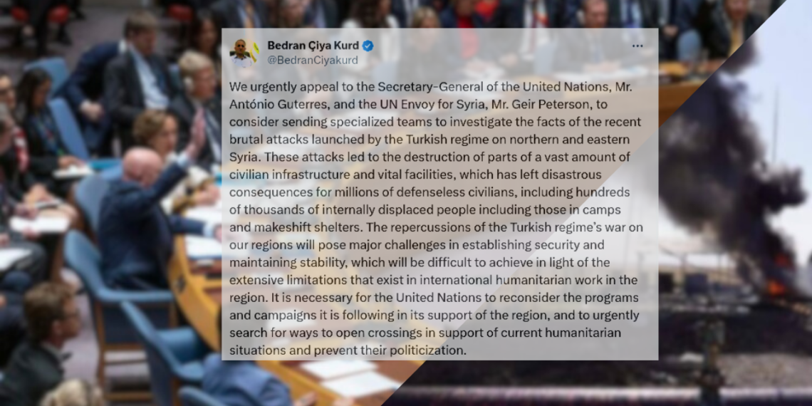 United Nations urged to investigate Turkish attacks on North and East Syria