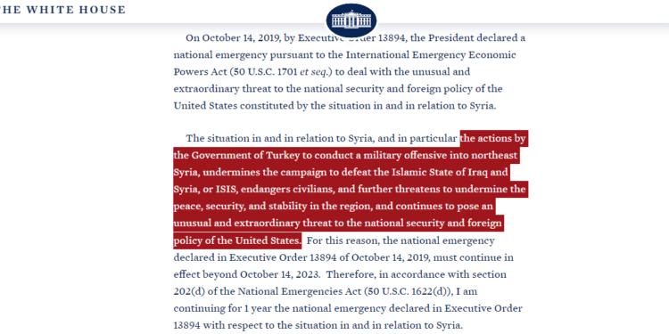 Οι ΗΠΑ χαρακτηρίζουν τις ενέργειες της Τουρκίας στη Συρία ως σημαντική απειλή για την εθνική ασφάλεια και την περιφερειακή σταθερότητα