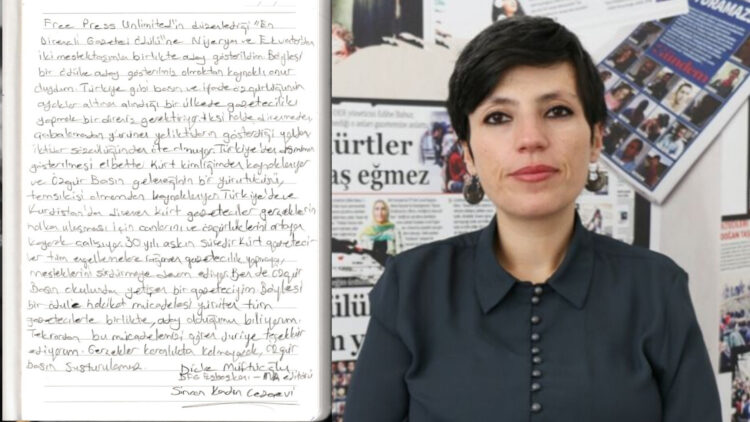 Turkey: Imprisoned Kurdish journalist receives Most Resilient Journalist Award
