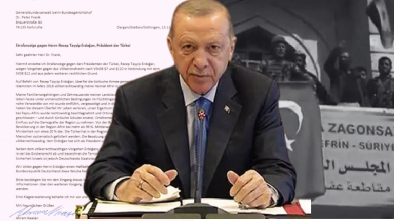 Kurdish doctor petitions prosecution to arrest President Erdoğan for atrocities during Berlin visit