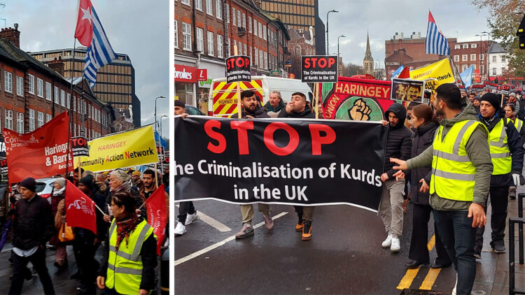 Protests in London against police raid on Kurdish Community Centre