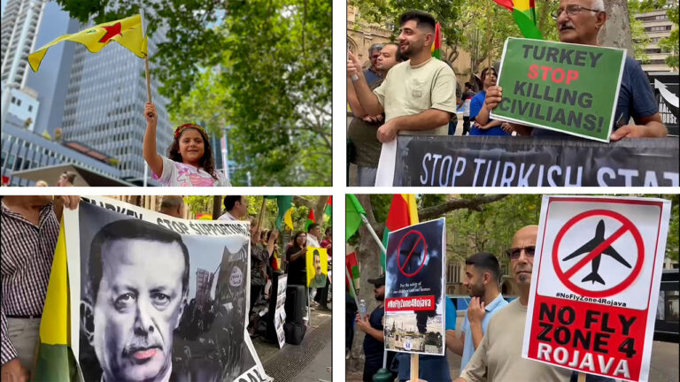 Sydney rally denounces Turkish bombing of autonomous Syrian regions