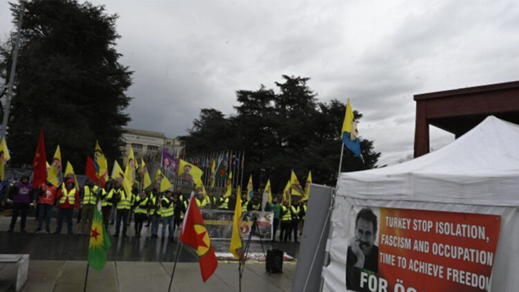 Protesters demand freedom for Abdullah Öcalan outside UN office