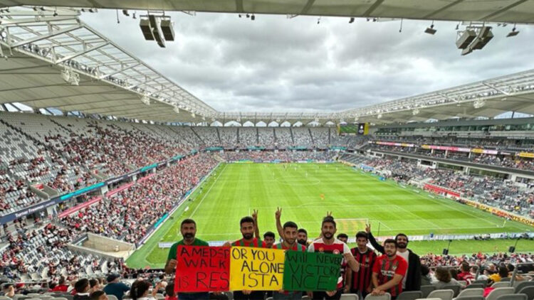 Protests against racist attacks on Kurdish football team at Sydney match