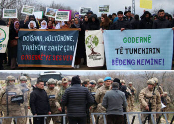 Turkish gendarmerie prevents environmental activists from entering Godernê valley