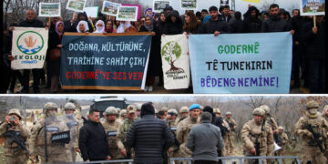 Turkish gendarmerie prevents environmental activists from entering Godernê valley