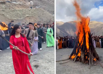 First Newroz fire lit in Hawraman, Iranian Kurdistan