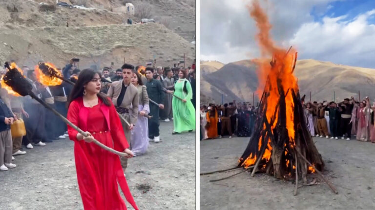 First Newroz fire lit in Hawraman, Iranian Kurdistan