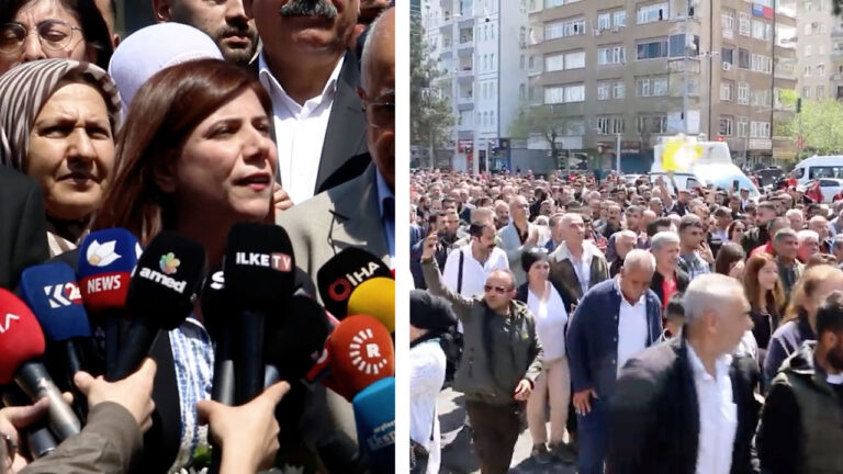Turkey’s largest Kurdish-majority city marches in support of elected co-mayors