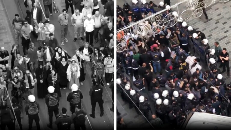 Violent arrests at anti-Israel trade protest in Istanbul