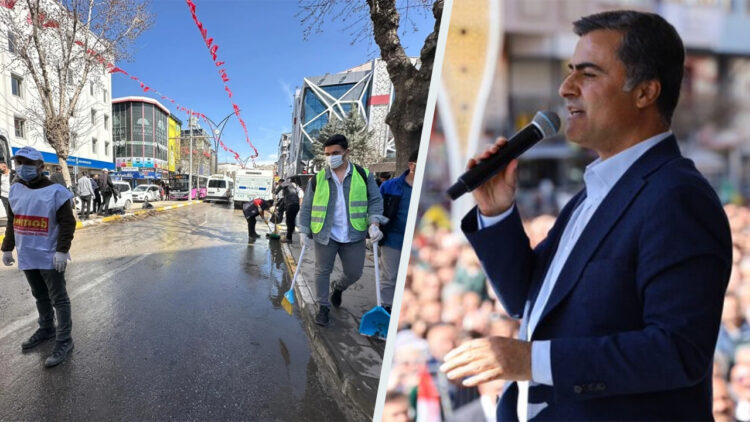 Newly confirmed mayor Abdullah Zeydan thanks supporters in Van, Turkey