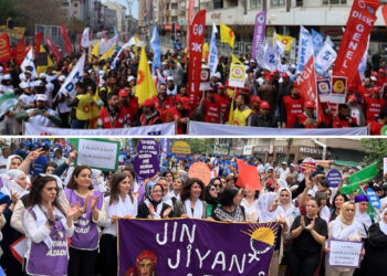 Thousands gather for May Day in Turkey’s Kurdish-majority cities, northeast Syria sees demos to free Öcalan