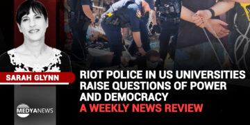 Riot police in US universities raise questions of power and democracy – a weekly news review