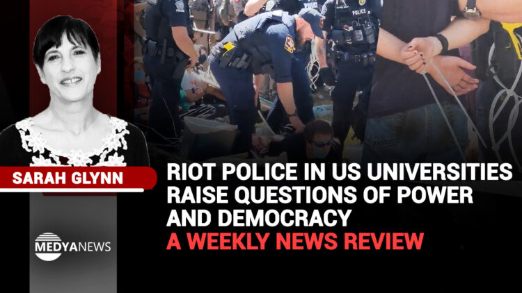 Riot police in US universities raise questions of power and democracy – a weekly news review