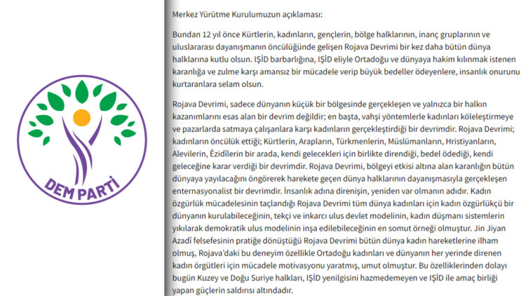 Turkey’s DEM Party celebrates 12th anniversary of Rojava Revolution