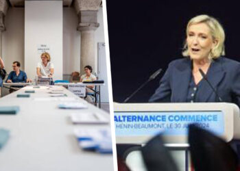 Le Pen’s far-right anti-immigration party takes lead in first round of French election