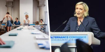 Le Pen’s far-right anti-immigration party takes lead in first round of French election