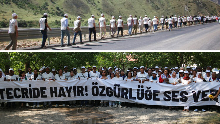 Anti-trustee marchers approach Hakkari, call for dialogue with Öcalan