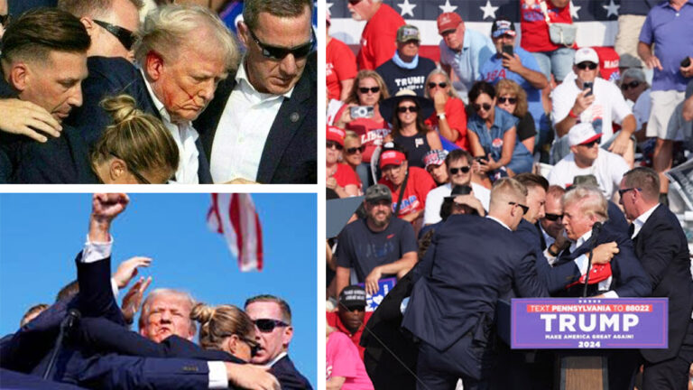 Donald Trump shot in the ear at campaign rally