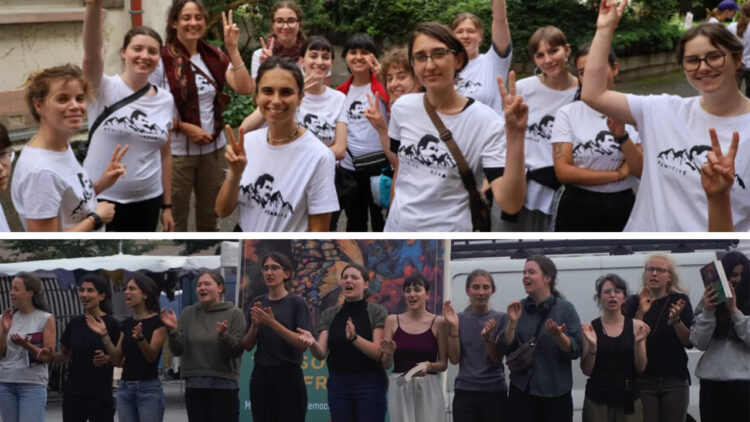 Young women hold action days demanding freedom for Öcalan in Strasbourg