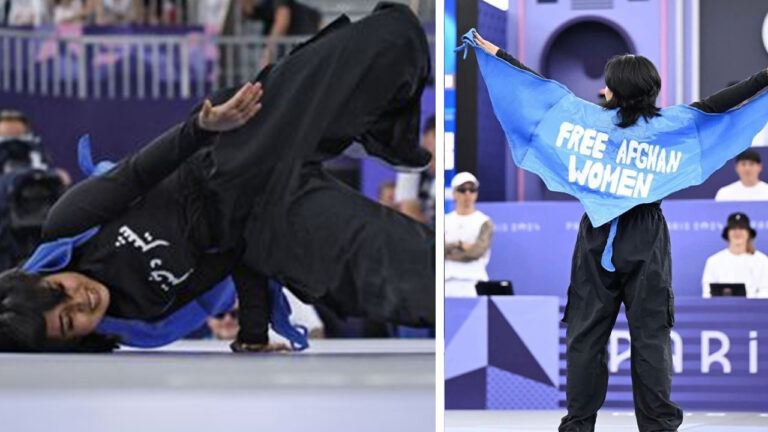 Afghan breakdancer disqualified from Olympics for displaying words “Free Afghan Women”