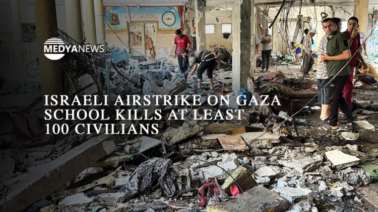 Israeli airstrike on Gaza school kills at least 100 civilians
