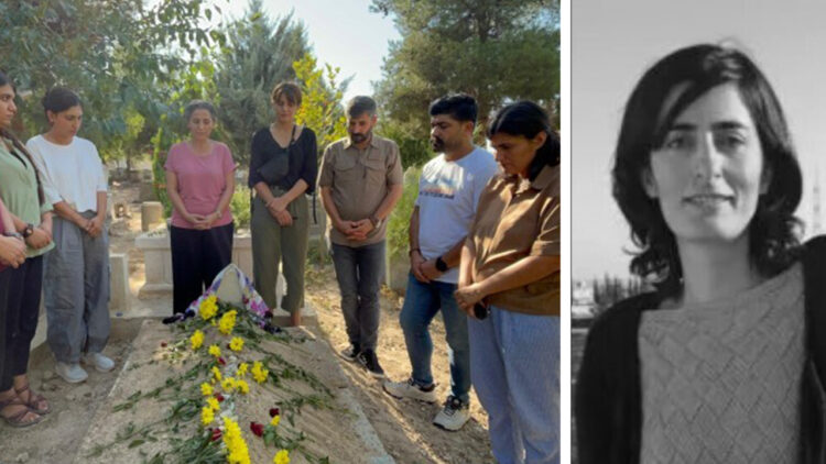 Journalist groups pledge to continue writing the truth during visit to Gulîstan Tara’s grave