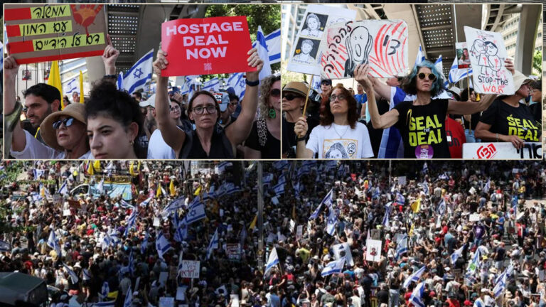 Israelis protest and strike over government’s handling of hostage crisis