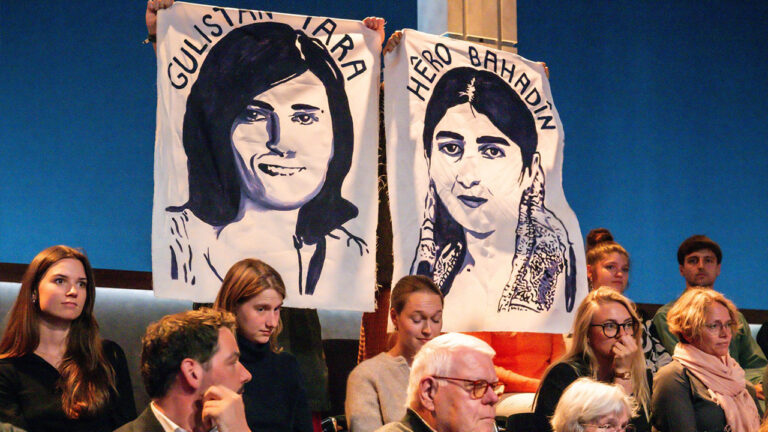 Women activists disrupt German TV talk show to demand coverage of murdered Kurdish journalists