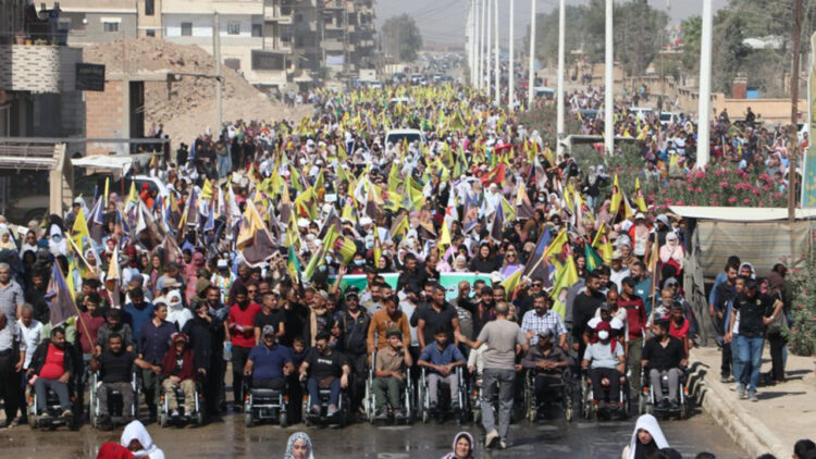 Thousands rally in AANES to demand Öcalan’s freedom