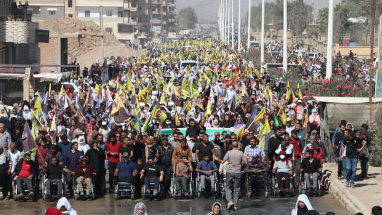 Thousands rally in AANES to demand Öcalan’s freedom