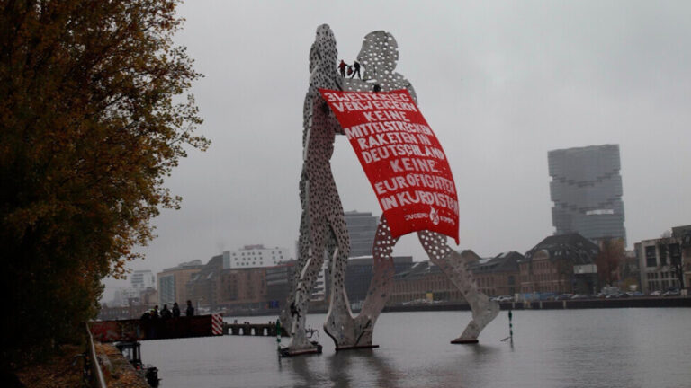 Artistic protest reveals Turkish weapon deal in Berlin