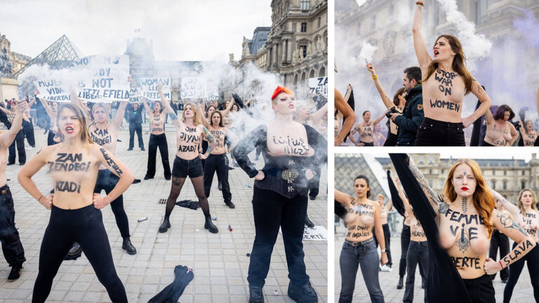 FEMEN stage shock protest in Paris to end violence against women