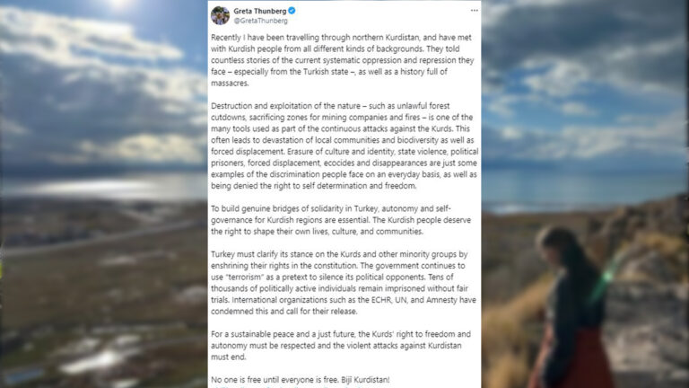 Greta Thunberg: ‘Turkey must clarify its stance on the Kurds’