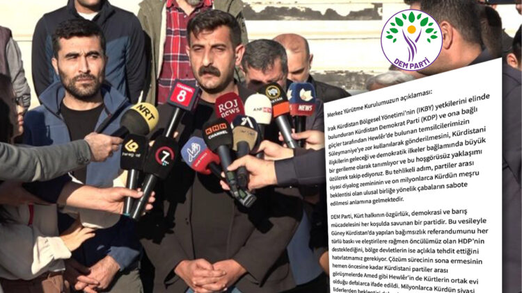 DEM Party condemns forced removal of sister party HDP representatives by KDP