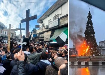 Protests erupt in Christian areas of Damascus after Christmas tree burned
