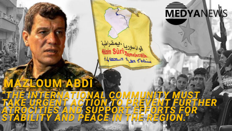 SDF Chief Mazloum Abdî: We will protect civilians in NW Syria