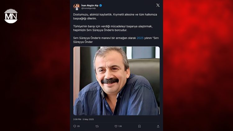 2025 proposed as Sırrı Süreyya Önder Peace Year in Turkey