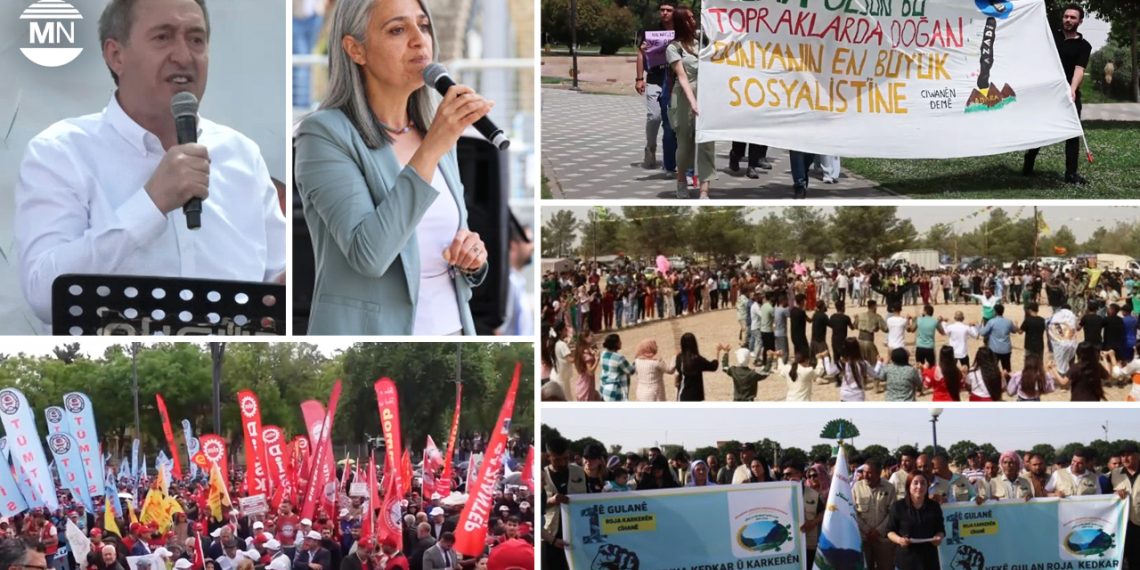 Kurdish regions mark May Day with calls for democracy, peace, workers’ rights